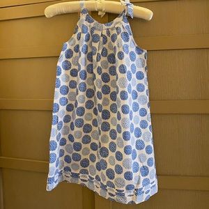 Jacadi Blue and White Polka Dot Casual Dress